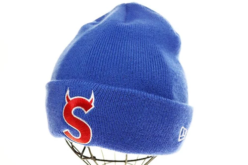 【Chapeau】SUPRÊME × ERA 22AW S LOGO BONNET BLEU époque logo bonnet tricot chapeau bleu