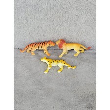 Lot Of 3 Plastic Jungle Animals Lion Tiger Cheetah Toy Figures China