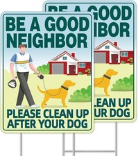 Clean UP After Your Dog Signs, 2-Pack, Signs-01