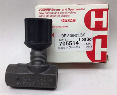 Hydac DRV-08-01.3/0 Flutec Flow Control Valve 1/4'' FNPT
