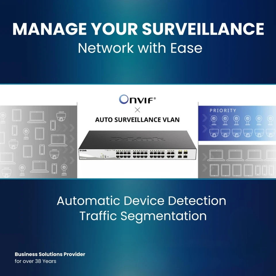 D-Link 28-Port Gigabit Smart Managed PoE+ Switch, 24 PoE+ Ports (370W) + 4 SFP - Image 4 of 4