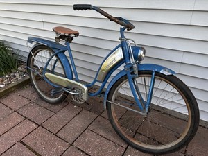 1952 Roadmaster Luxury Liner girls bicycle headlight fork Cleveland Welding
