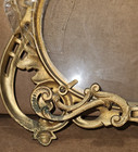 Vintage Victorian-style ornate brass footed mirror featuring intricate floral — photo 6