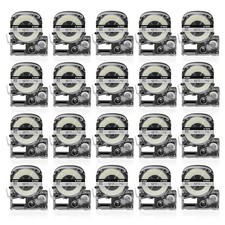 20PCS 1/2" Compatible LK-4TBN LC-4TBN Tape for EPSON LabelWorks Black on Clear