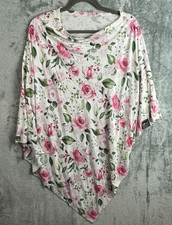 MilkMaid Goods Nursing Cover Poncho Floral Stretchy One Size Fits All Made USA