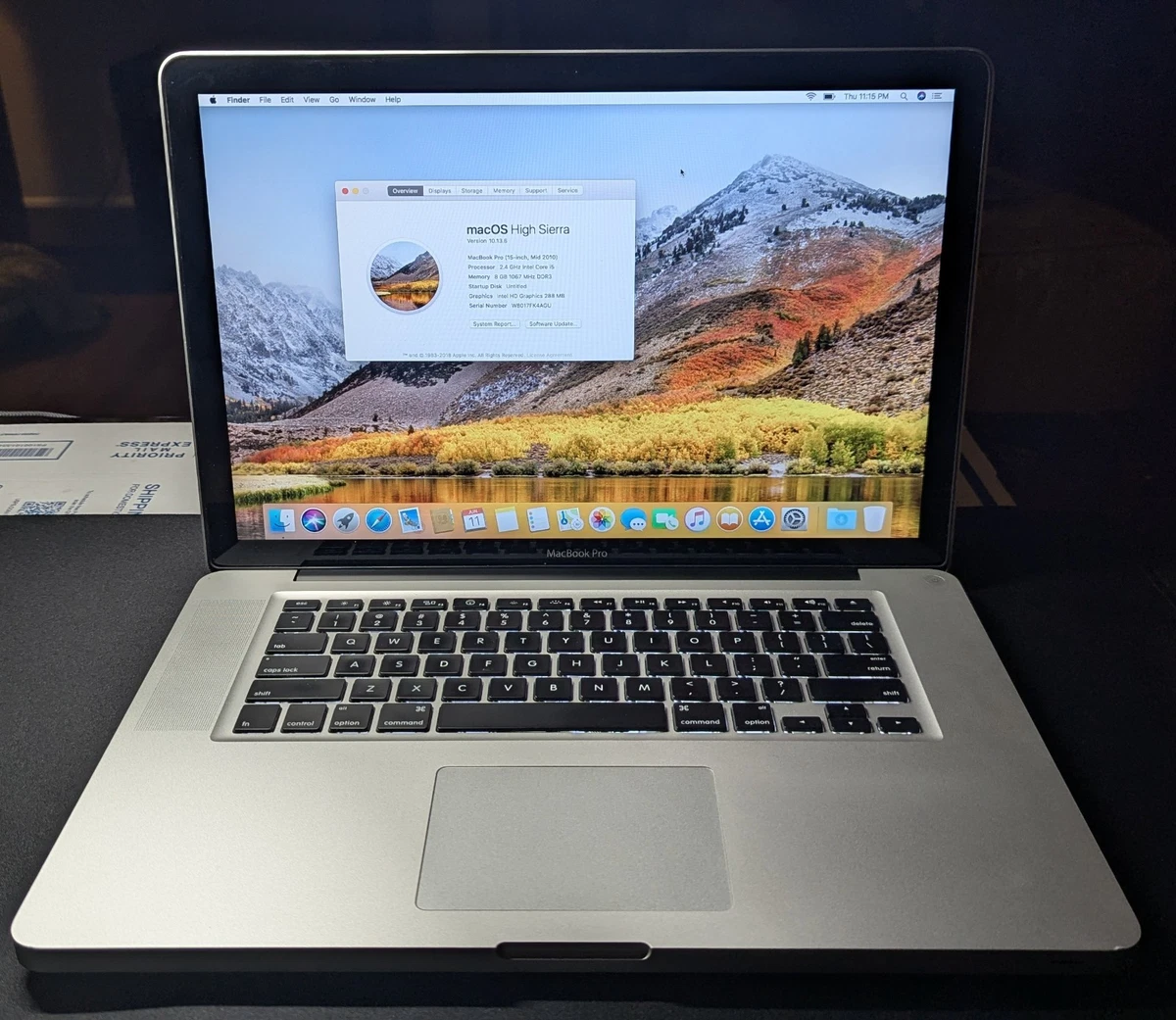 MacBook Pro macOS 10.13, High Sierra 2010 Apple Laptops for sale