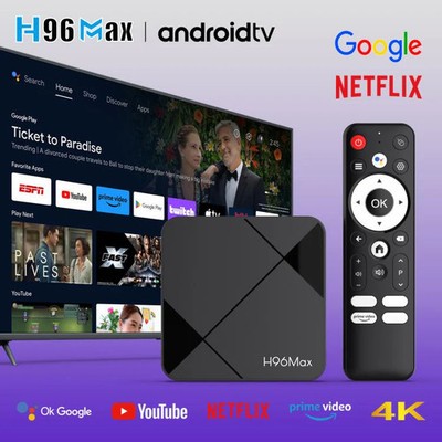 H96Max 4K UHD Android 14 Smart TV Box with Remote Control, RK3518 Quad-Core, 1G