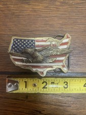 Great American Buckle Company USA 1989 American Flag Eagle