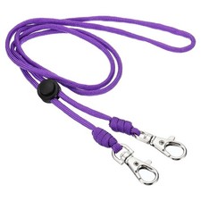 Lanyard neck with 2 swivel hooks, long adjustable lanyard badge, purple
