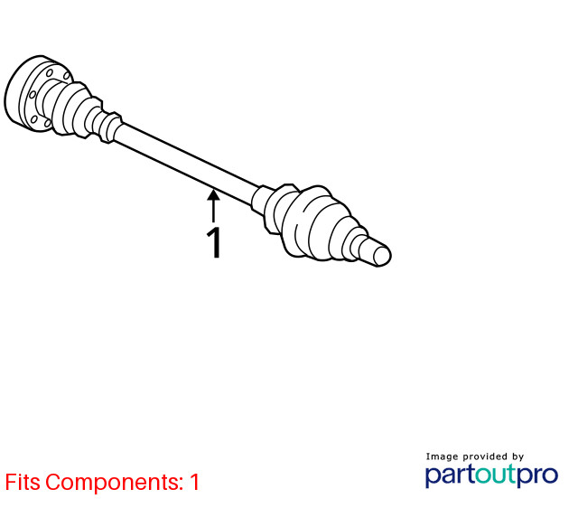 2008-2015 AUDI R8 AWD 4.2L REAR RIGHT CV AXLE SHAFT OEM