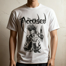 THE ACCUSED MORE FUN THAN A OPEN CASKET FUNERAL WHITE SHIRT NWT