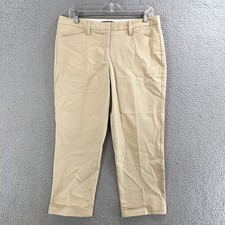 Lands End Outfitters Trouser Dress Pants Womens 10 Straight Leg Mid Rise Beige