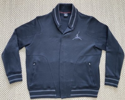 Jordan Brand Jacket Mens 2XL Shawl Collar Varsity Jacket Black Gray Nike Jumpman