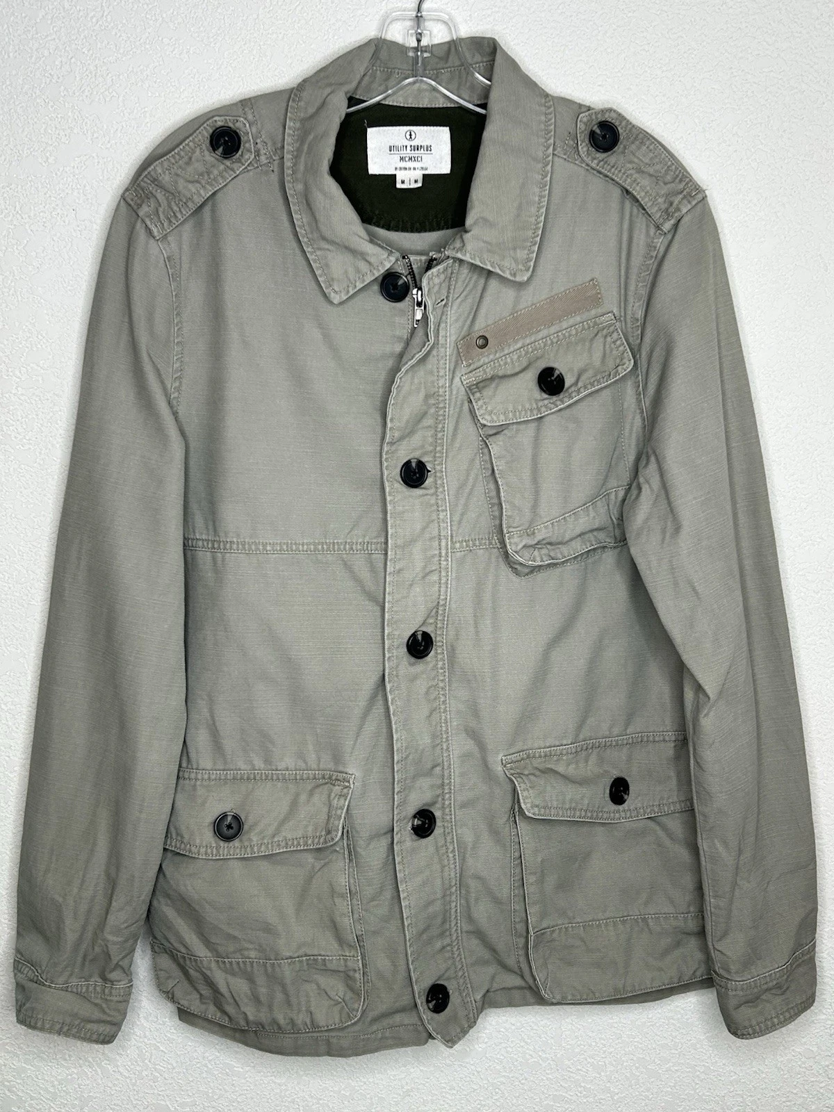 Cotton On Utility Surplus Jacket Mens Medium Harajuku Field Jacket Cargo Skull - product detail image 2