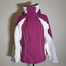 Columbia Girls Hooded Winter Ski Jacket Waterproof Pink/White Youth Size 14/16