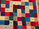 Vintage Quilt 76" X 62" Flannel & Velour Small Cotton Squares Light Weight Cozy  — photo 10