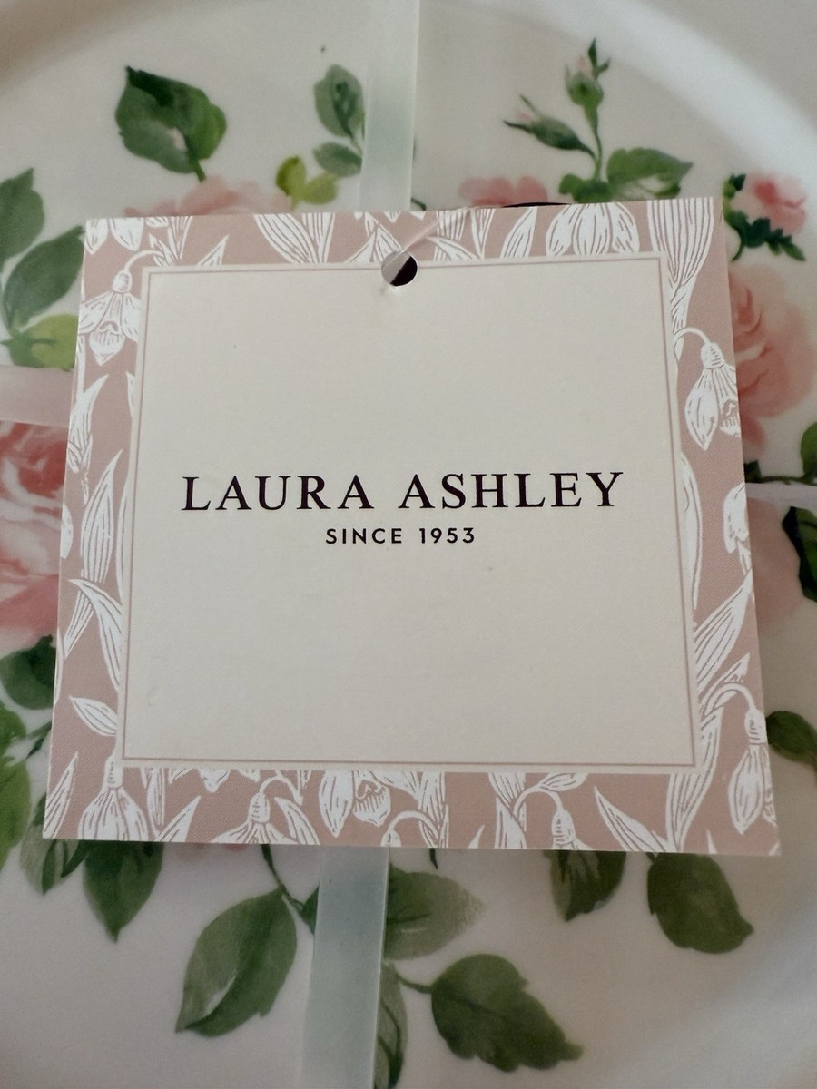 Laura Ashley Pink Rose Floral Melamine Salad Plates 8.5