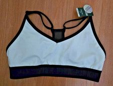 NWT PINK Victoria's Secret Sports Bra White  Black Mesh Removable Pads NEW