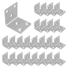 40PCS 1.5 Metal Angle Brackets,304 Stainless Steel Heavy Duty Angle Bracket wi
