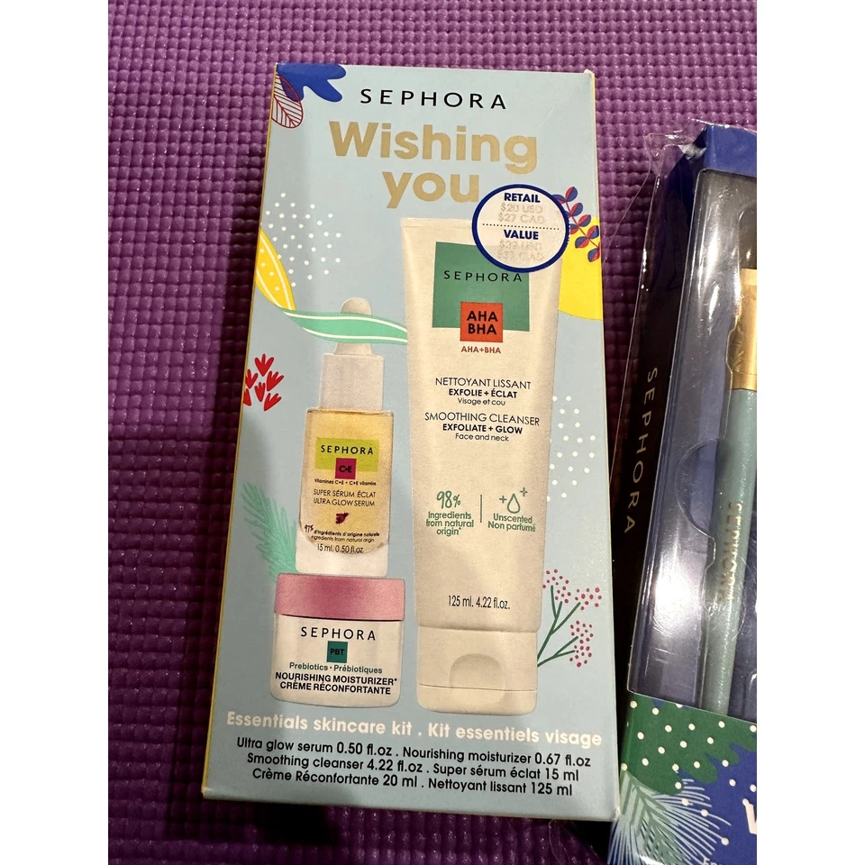 $109 Sephora комплект комплект 5 шт щетка для век и желая вам ухода за кожей набор новый сыворотка - Изображение 2 из 4