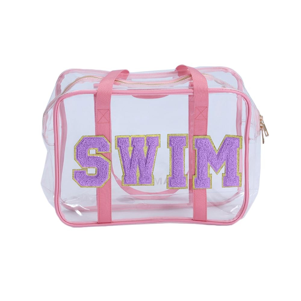 Swim Tote Water Resistant Body with Zipper Pool Bags - Lightweight Durable Tr...