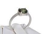 Moldavite Verre Beau à Facettes Anneau - Taille 7 - Haut Météorite Bijoux