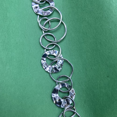 Silpada Sterling 925 Silver Hammered Circle Paper Chain Bracelet B1217 7.5 inch - Picture 6 of 7