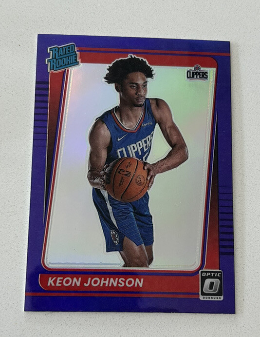 2021-22 Donruss Optic Basketball KEON JOHNSON RC Purple Prizm Rated Rookie #192