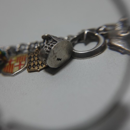 Vintage Elco Sterling Silver Charm Bracelet w/ 14 Charms - Picture 11 of 12