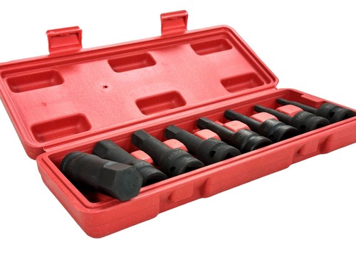 1/2” Dr 8Pc Hex Impact Socket Set 5, 6, 8, 10, 12, 14, 17, 19mm 3”Long Sockets H - Picture 9 of 13