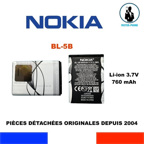 BATTERIA UFFICIALE NOKIA BL-5B BL5B 890mAh OEM 6120 6121 6124 Classic 7360 N80 - Photo 6 sur 6
