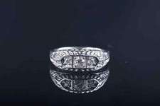 1Ct Round Cut White Moissanite Men's Wedding Ring 14K White Gold Plated