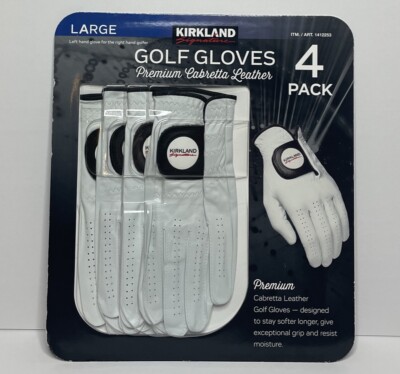 Kirkland Signature Cabretta Leather Golf Gloves Size L, 4-pack NEW!  96619126019|