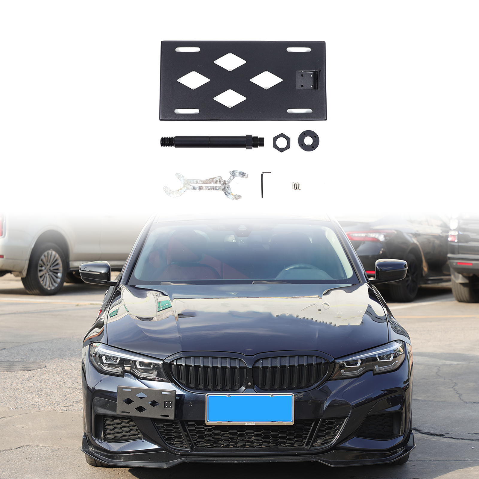 BMW 3 Series 2020+ Front Bumper Tow Hook License Plate Mount Bracket