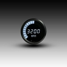 Led Digital Bargraph Memory Tachometer - Black Bezel - White