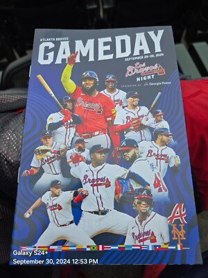 ATLANTA BRAVES GAMEDAY PROGRAM v METS -DOUBLEHEADER SEPT 30th- BOTH TEAMS CLINCH