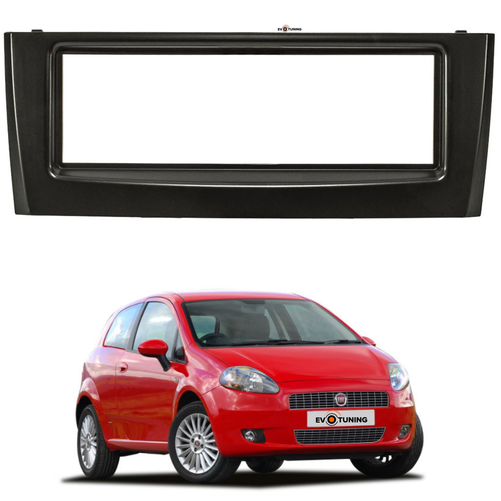 Mascherina Autoradio Adattatore Radio Cornice Stereo per Fiat Grande Punto NERA