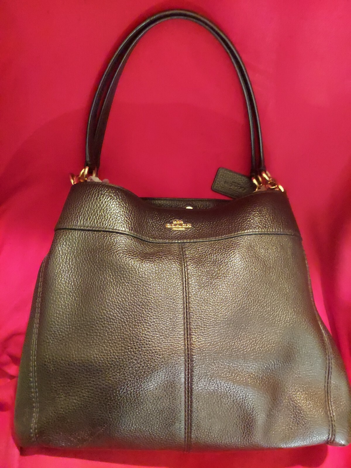 Coach F28997 Lexy Black Leather Shoulder Bag Gem