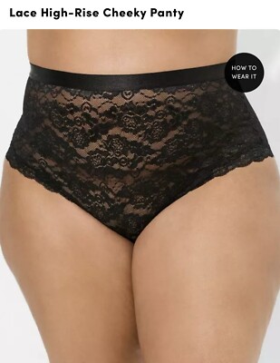 Torrid LOT OF FIVE Curve Hi-Rise High Waist Black Cheeky Lace Panty Size 6/30