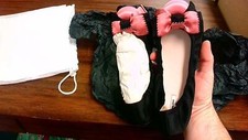 MIU MIU Ballerina Flats, Satin Black and Pink Color Flats, Size 35.5