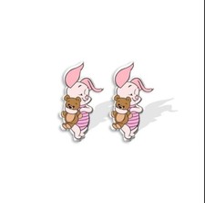 1 pair acrylic character stud earrings, Pooh Piglet Teddy bear
