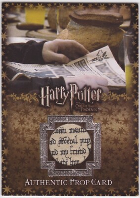 2007 HARRY POTTER & ORDER OF THE PHOENIX THE DAILY PROPHET P3 PROP CARD 068/505
