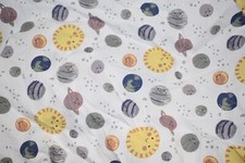 K4 Set of 2 TREND LAB Planets Outer Space White Blue Cotton Fitted Crib Sheets