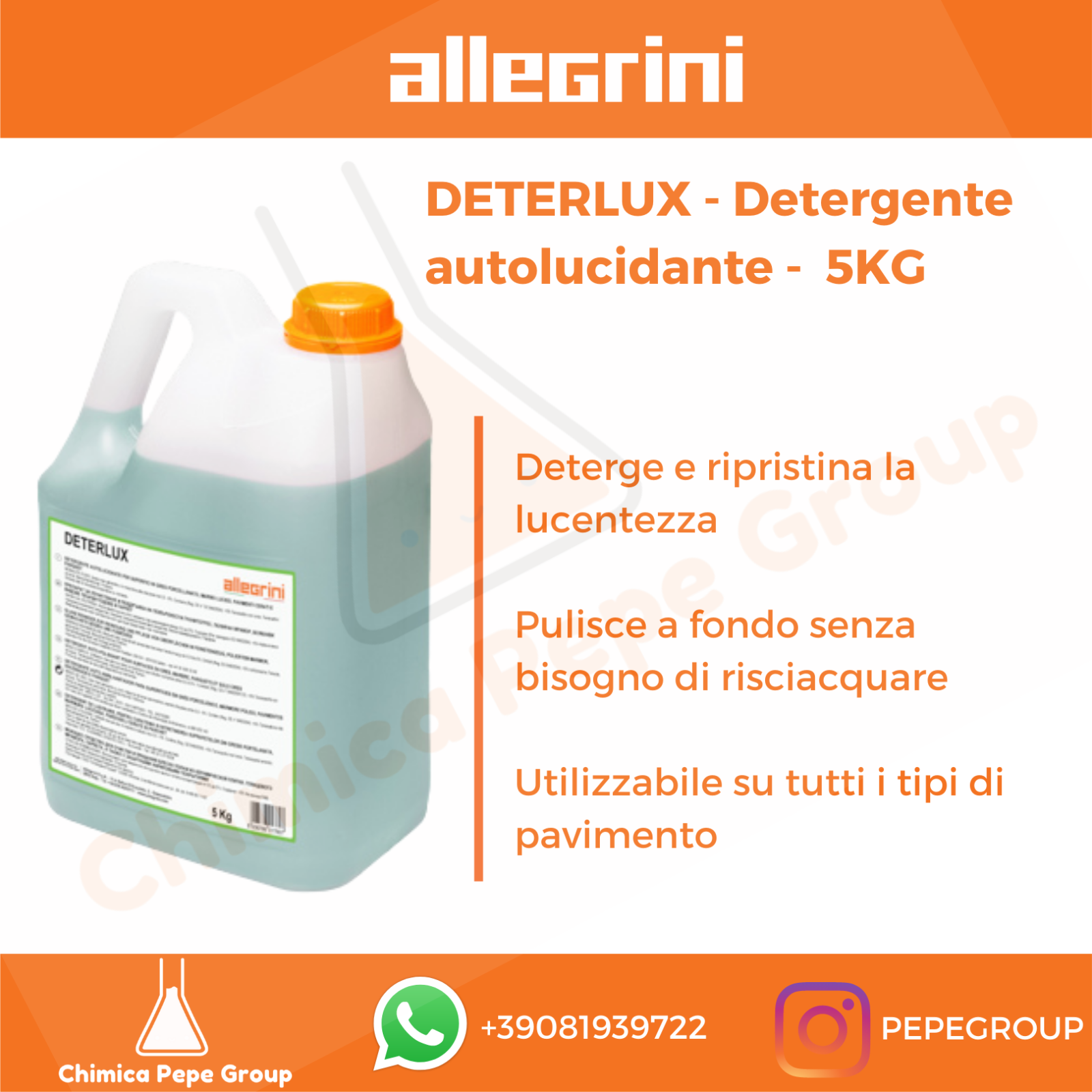 DETERLUX 5 KG Allegrini - DETERGENTE AUTOLUCIDANTE