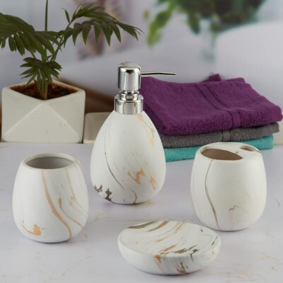 Set of 4 Ceramic Bathroom Accessories Set for Home Decor Gift Item A22