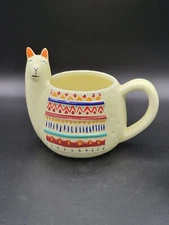 Modern Gourmet Foods Boho Llama Hand-painted Happy Face Mug 16oz