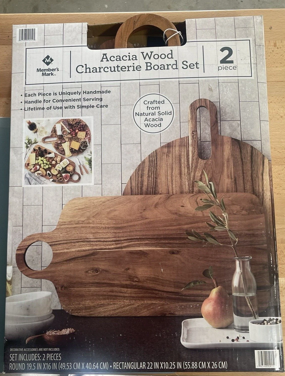 Member's Mark Acacia Wood Charcuterie Boards, Set of 2
Opens in a new window or tab