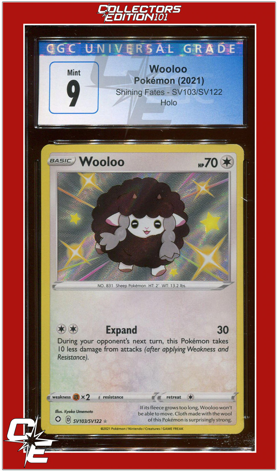 Shining Fates SV103 Wooloo Holo CGC 9