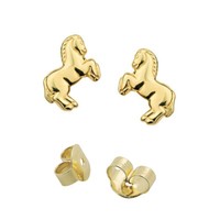 MäDchen Echt Gold 333 Pferde Ohrstecker Kinder Pony Pferd Ohrringe Gelbgold Neu