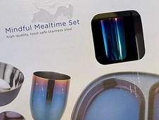 Mindful Mealtime 5 Pc Set Rainbow Stainless Steel AGIMSA NEW SEALED